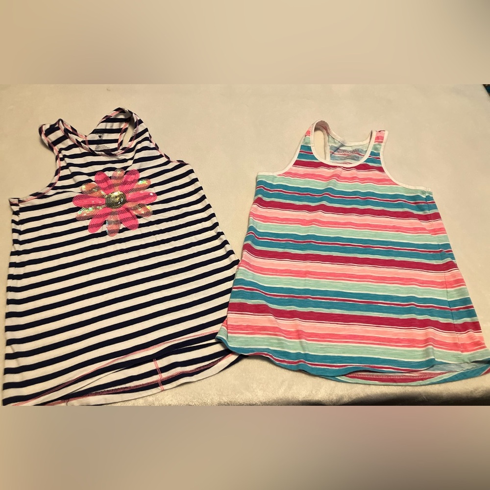 Striped Kids Tank Tops - Pink and Blue